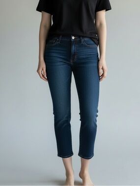 J. Crew Hipslung Women’s Dark Blue Low-Rise Straight Leg Capri Denim Jeans